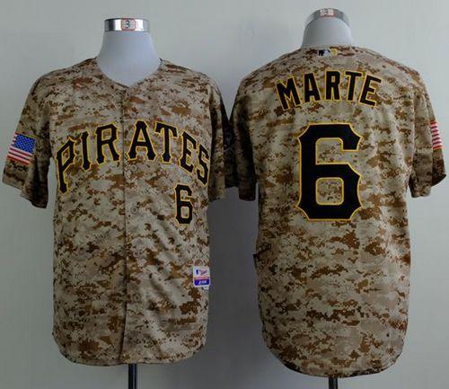Pirates #6 Starling Marte Camo Alternate Cool Base Stitched MLB Jersey - Click Image to Close